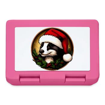 Dachse Weihnachten / Weihnachtsmann Marder - Brotdose - Pink - Vorne
