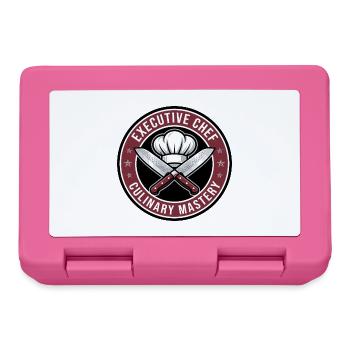 Executive Chef mit gekreuzten Messern und Hutabzeichen Geschenk - Brotdose - Pink - Vorne
