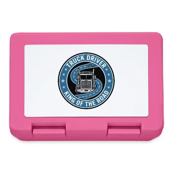 Lkw-Fahrer-König der Straßen-Sattelschlepper-Abzeichen-Geschenk - Brotdose - Pink - Vorne