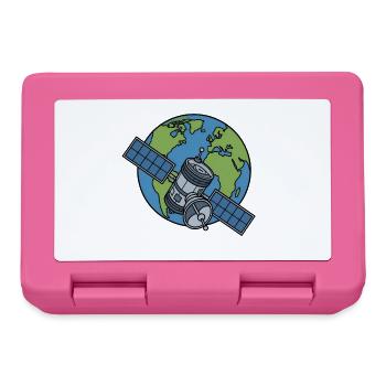 Satellit Orbit Erde Weltraum Sci-Fi Vektor Shirt - Brotdose - Pink - Vorne