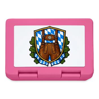 Bayerisches Lederhosen Wappen - Brotdose - Pink - Vorne