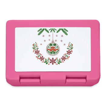 Weihnachtskranz mit Vogelbeeren - Brotdose - Pink - Vorne