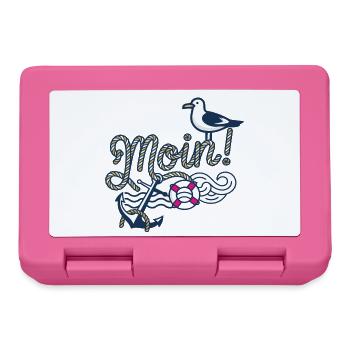 Moin mit_Moewe_und_Anker - Brotdose - Pink - Vorne