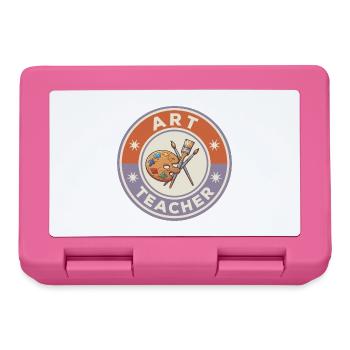 Vintage Kunstlehrer Farbpaletten-Pinsel Patch To - Brotdose - Pink - Vorne