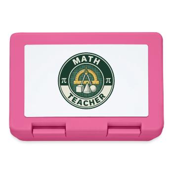 Vintage Mathematiklehrer-Gradmesser-Geometrie-Abzeichen oben - Brotdose - Pink - Vorne