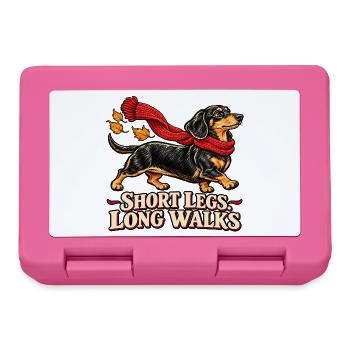 Short Legs Long Walks - Dackel mit Schal - Brotdose - Pink - Vorne