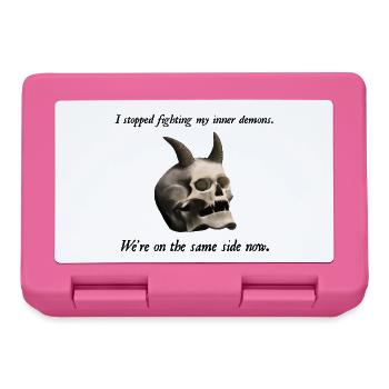 I stopped fighting my inner demons - Totenkopf - Brotdose - Pink - Vorne
