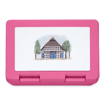 Fachwerkhaus im Aquarellstil  - Brotdose - Pink - Vorne
