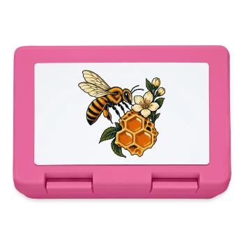 Honigbienen- und Wabenblüte - Brotdose - Pink - Vorne