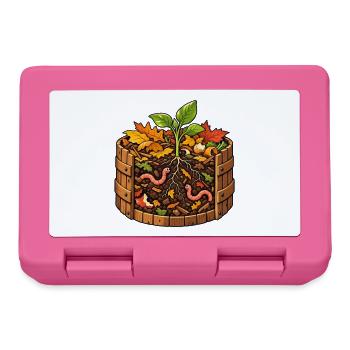 Kompostgarten mit freundlichen Würmern - Brotdose - Pink - Vorne