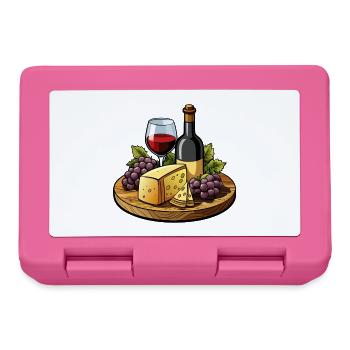 Wein und Käse - Brotdose - Pink - Vorne