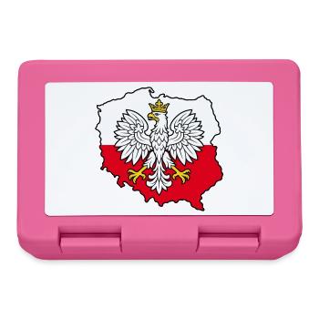 Polnischer Adler auf der zweifarbigen Karte Polens - Brotdose - Pink - Vorne