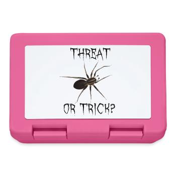 Threat or Trick - Spinne Halloween Wortspiel - Brotdose - Pink - Vorne