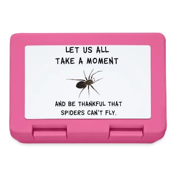 Thankful that spiders can't fly - Spinnen Spruch - Brotdose - Pink - Vorne