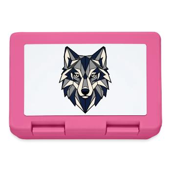 Geometrischer Wolf Kopf Dreiecke Vektor Shirt - Brotdose - Pink - Vorne