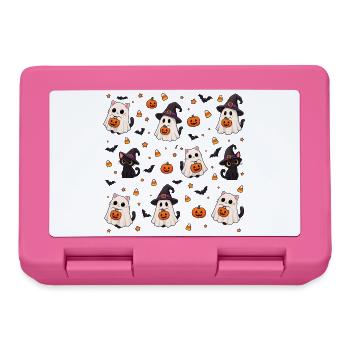 Cutes Halloween-Katzen-Muster - Brotdose - Pink - Vorne