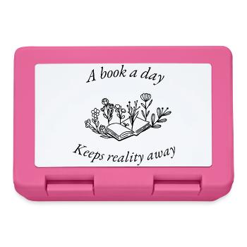 Ein Buch am Tag hält die Realität fern - Brotdose - Pink - Vorne