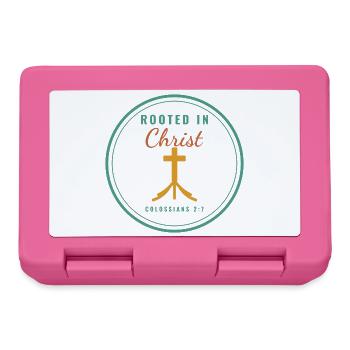 Rooted in Christ – Colossians 2:7 Christian - Brotdose - Pink - Vorne