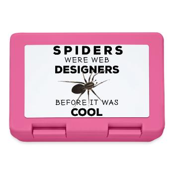 Spiders were web designers - Spinne Nerd Spruch - Brotdose - Pink - Vorne