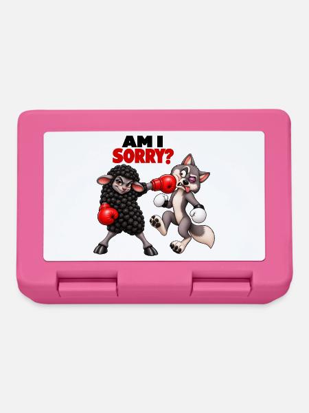 Schaf und Wolf – Boxhumor - Brotdose - Pink