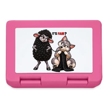 Schaf und Wolf – Strickhumor - Brotdose - Pink - Vorne