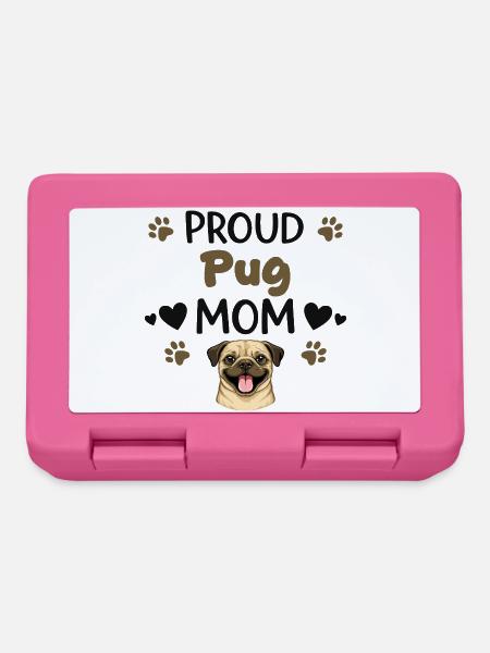 Stolze Puggy Mutter, Mops - Brotdose - Pink
