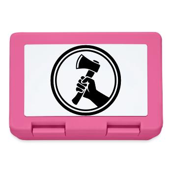 Axt Handwerker Wappen Logo - Brotdose - Pink - Vorne
