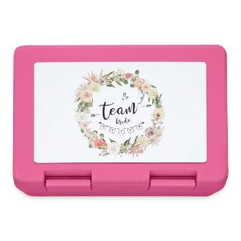 T-shirt EVJF Couronne fleur bohème Team Bride - Boîte à goûter - rose - Devant
