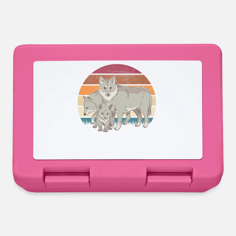 Wolfsrudel Wölfe Wolf - Brotdose - Pink