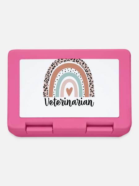 Tierarzt Regenbogen Leopard Lustiger Tierarzt - Brotdose - Pink