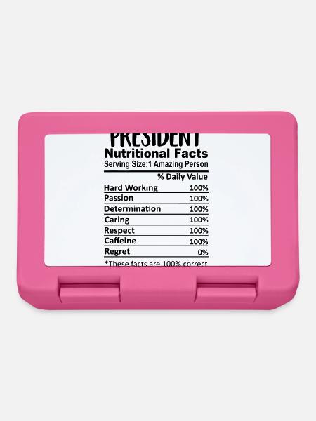 Präsident Nährwertangaben lustig - Brotdose - Pink