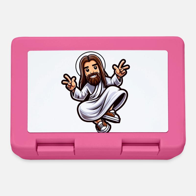 Dancing Jesus Break Dancing Jesus Funny Jesus t - Lunchbox - pink