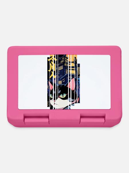 Halloween-Katze orange - Brotdose - Pink
