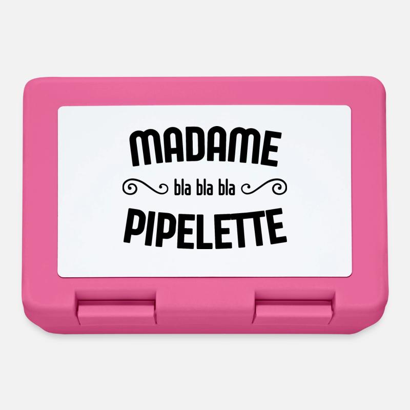 Madame pipelette - Boîte à goûter - rose