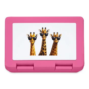 Lustige Giraffen gezeichnete Giraffe Geschenk - Brotdose - Pink - Vorne
