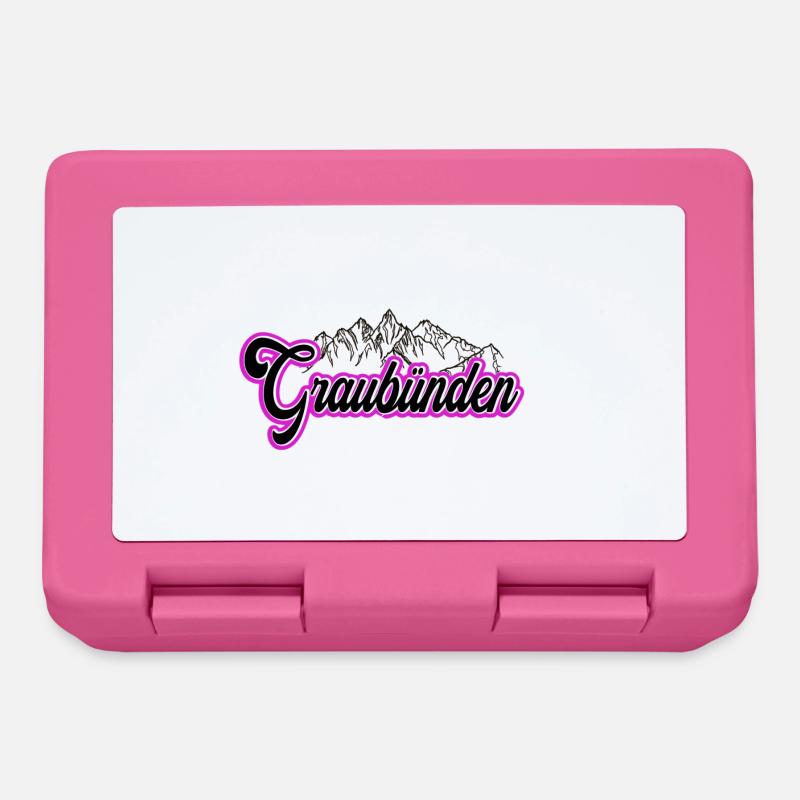 Graubünden Berglandschaft Schrift - Brotdose - Pink