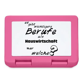 Hauswirtschafterin super,Fun spruch Shirt (25) - Brotdose - Pink - Vorne