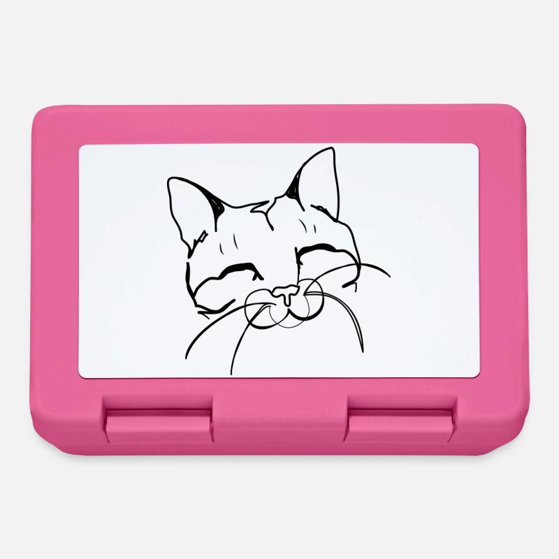 glückliche Katze - Brotdose - Pink