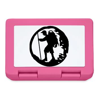 Un randonneur avec un sac à dos - Boîte à goûter - rose - Devant
