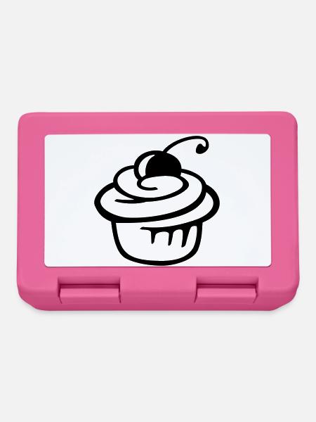 Cupcake Kirsche – Süßer Kuchen & Partyspaß - Brotdose - Pink