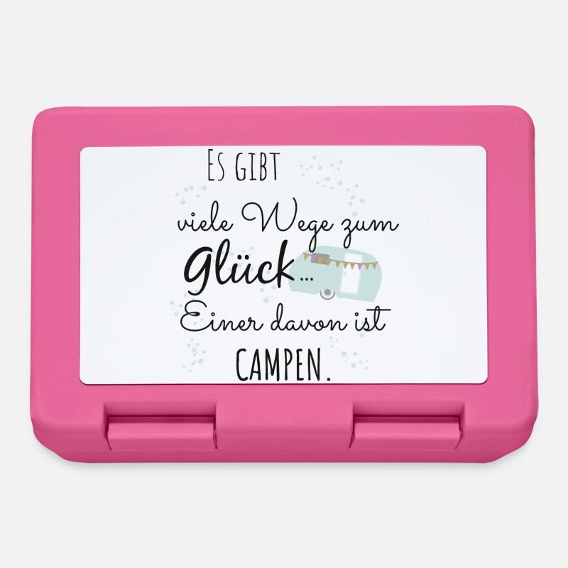 Camping Glück Campen Camper Zelt Spruch Geschenk - Brotdose - Pink