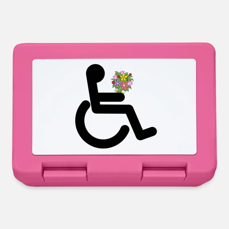 Rollstuhlfahrer mit Blumen # - Brotdose - Pink