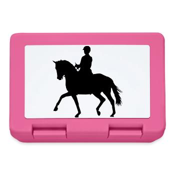 Reiterin mit Pferd - Brotdose - Pink - Vorne