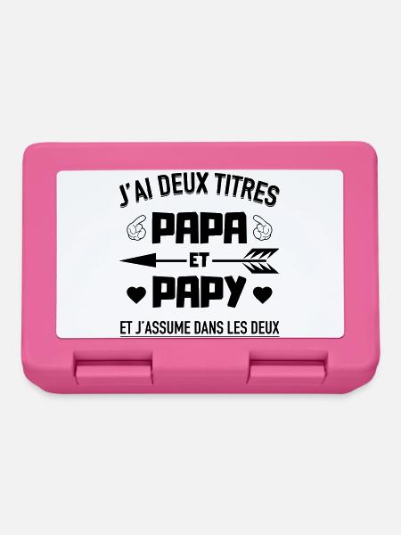 papa et papy - Boîte à goûter - rose