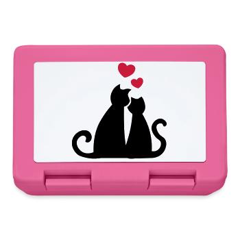 Cat love Katzenliebe Verliebte Katzen Geschenkidee - Brotdose - Pink - Vorne