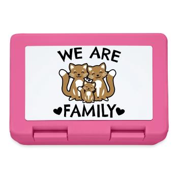 Nous sommes une famille - famille de chats - Boîte à goûter - rose - Devant