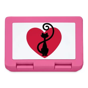 Cat love cat love heart for cats gift idea - Lunchbox - pink - Front