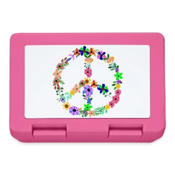 Peace Hippi Flower Power - Brotdose - Pink - Vorne