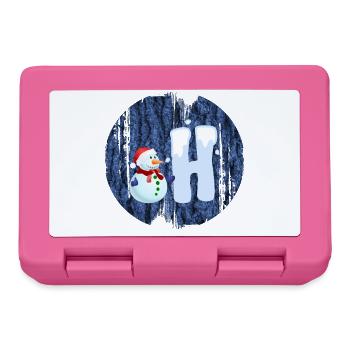 bonhomme de neige h - Boîte à goûter - rose - Devant
