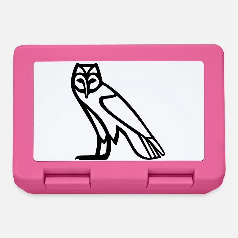 Hiéroglyphe de hibou - Boîte à goûter - rose